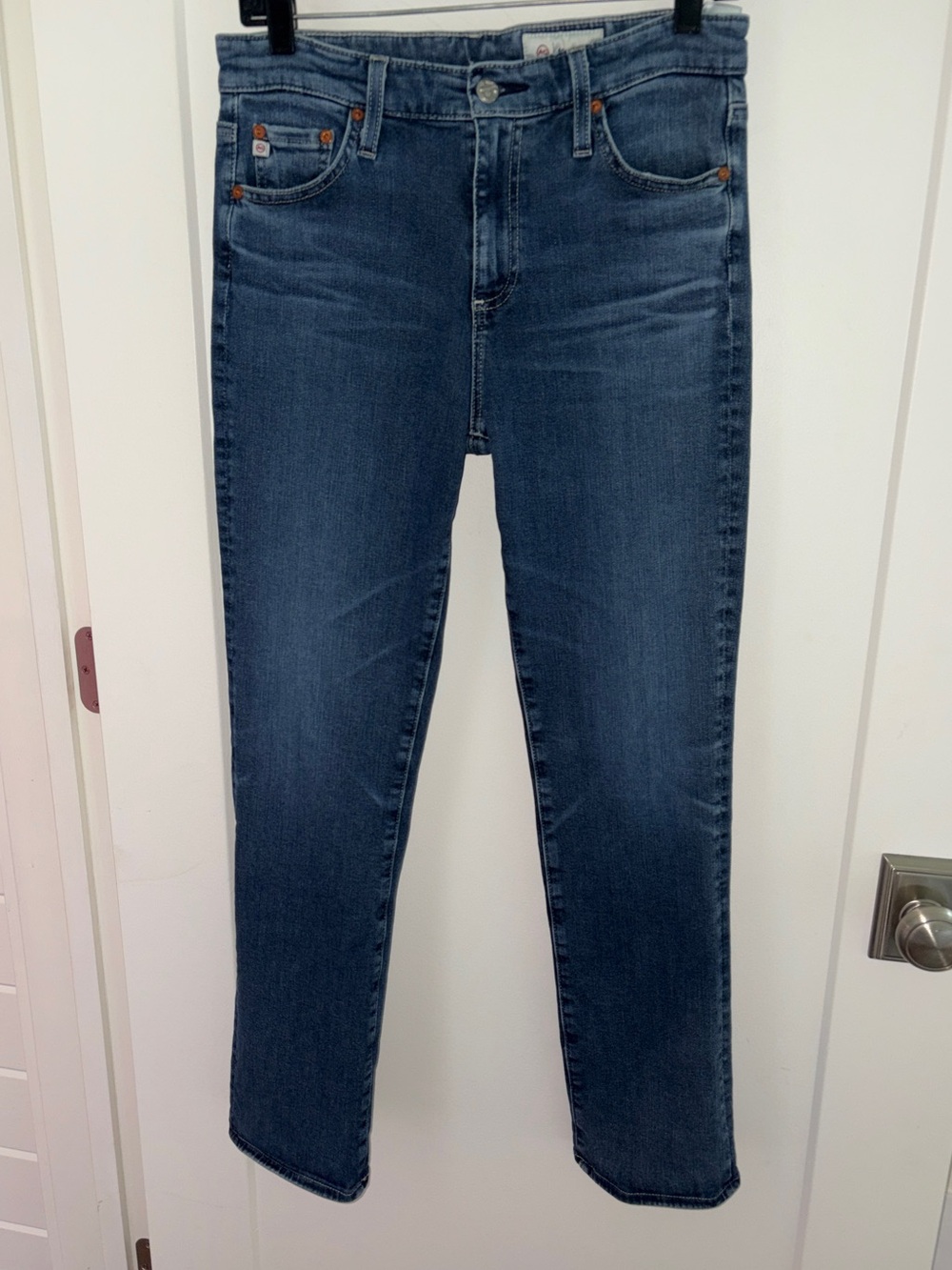 AG Adriano Goldschmied Mari high rise slim straight jeans sz 28 EUC LN